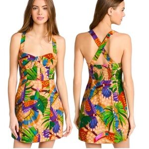 FARM RIO Sand Painted Toucans Dress